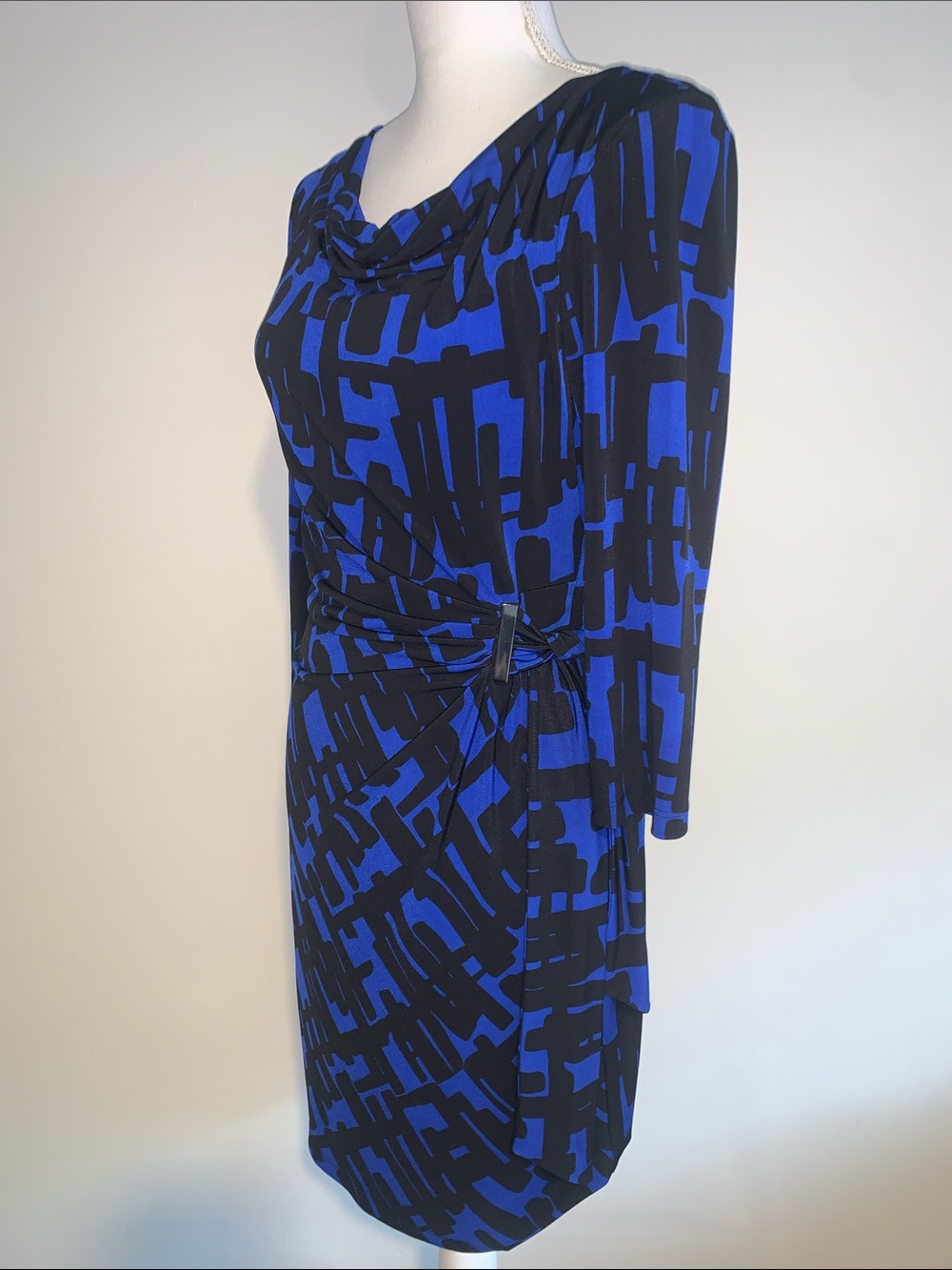 Tahari Black and Blue Dress Sz 8